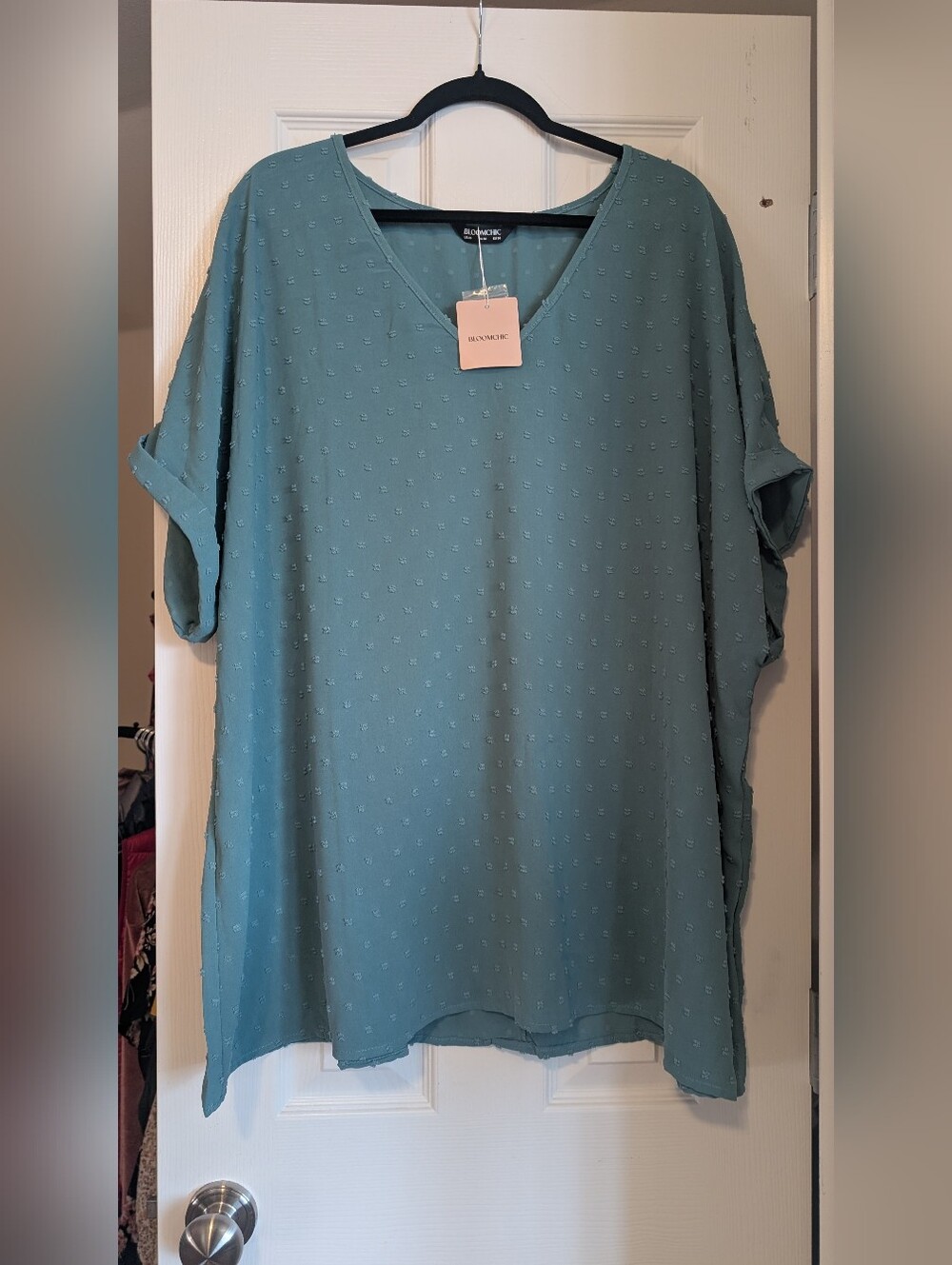 BloomChic Teal V-Neck Tunic Top NWT Size 26